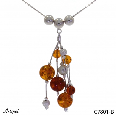 Necklace C7801-B with real Amber