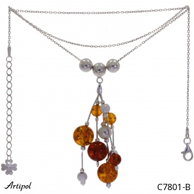 Necklace C7801-B with real Amber