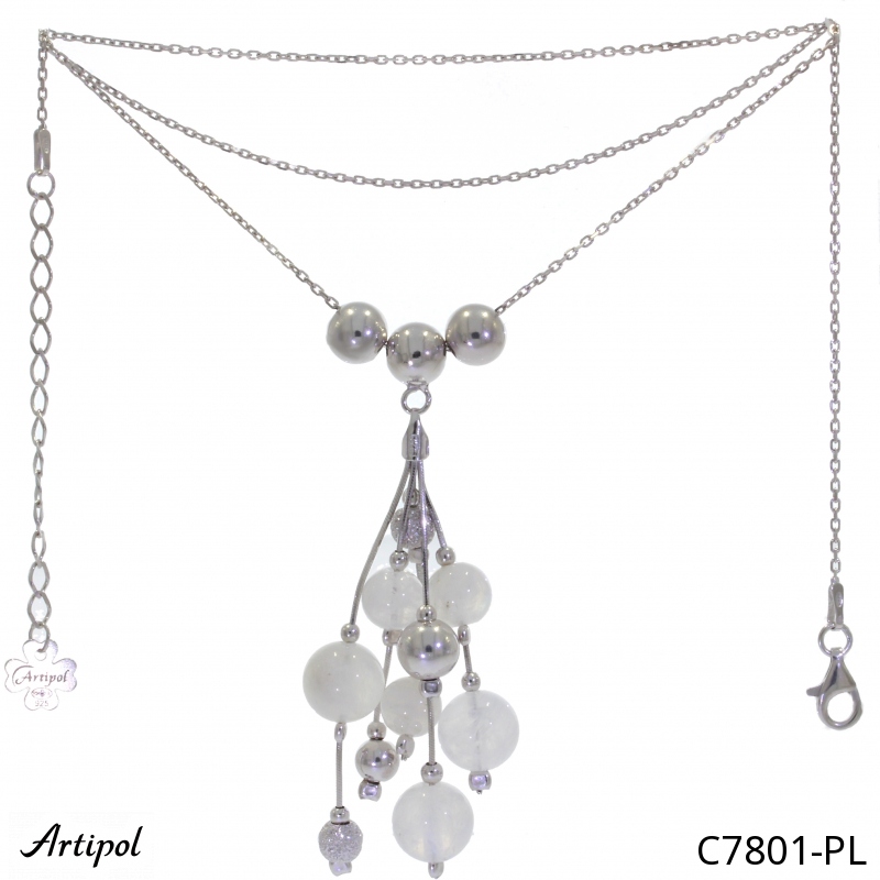 Necklace C7801-PL with real Moonstone