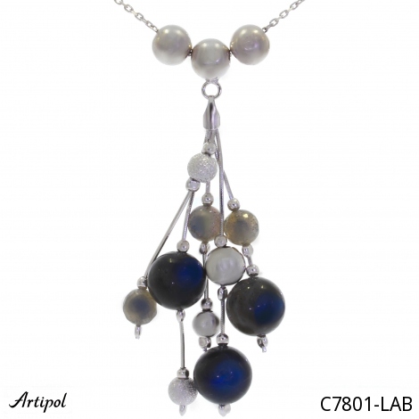 Necklace C7801-LAB with real Labradorite
