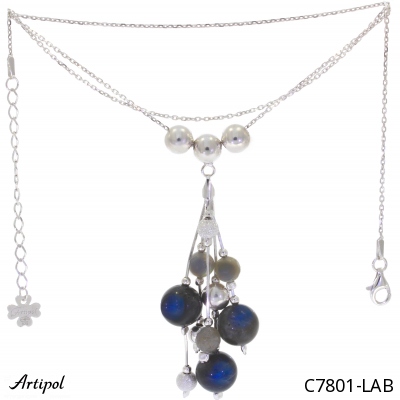 Necklace C7801-LAB with real Labradorite