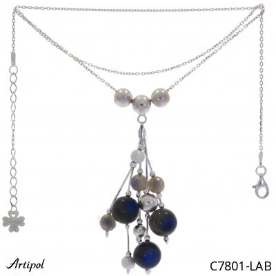 Necklace C7801-LAB with real Labradorite