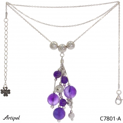 Necklace C7801-A with real Amethyst