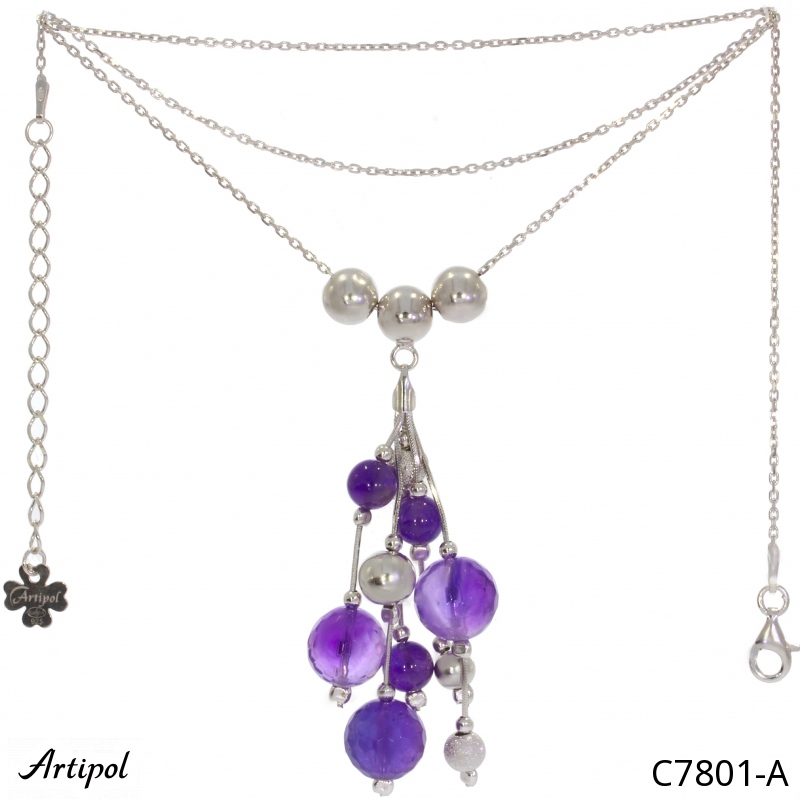 Collier C7801-A en Amethyste véritable