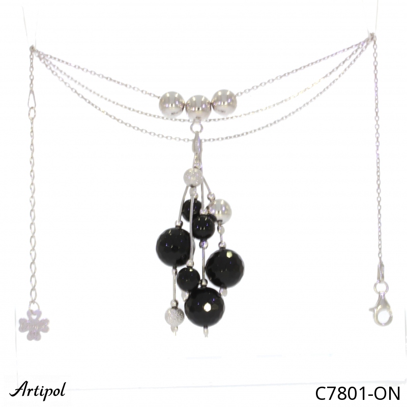 Necklace C7801-ON with real Black Onyx