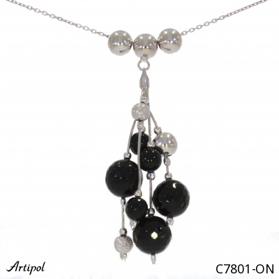 Necklace C7801-ON with real Black Onyx