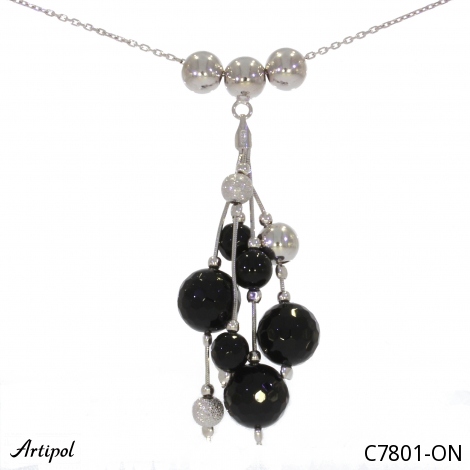 Collier C7801-ON en Onyx noir véritable