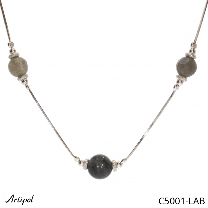 Necklace C5001-LAB with real Labradorite