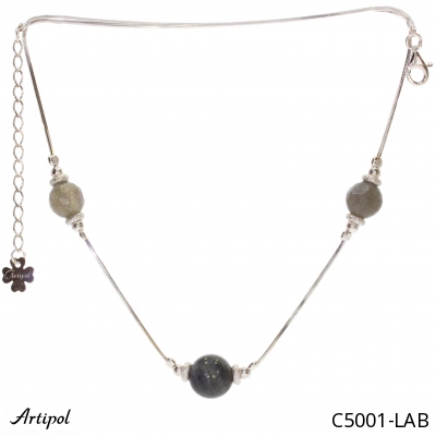 Necklace C5001-LAB with real Labradorite