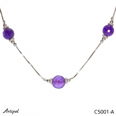 Necklace C5001-A with real Amethyst