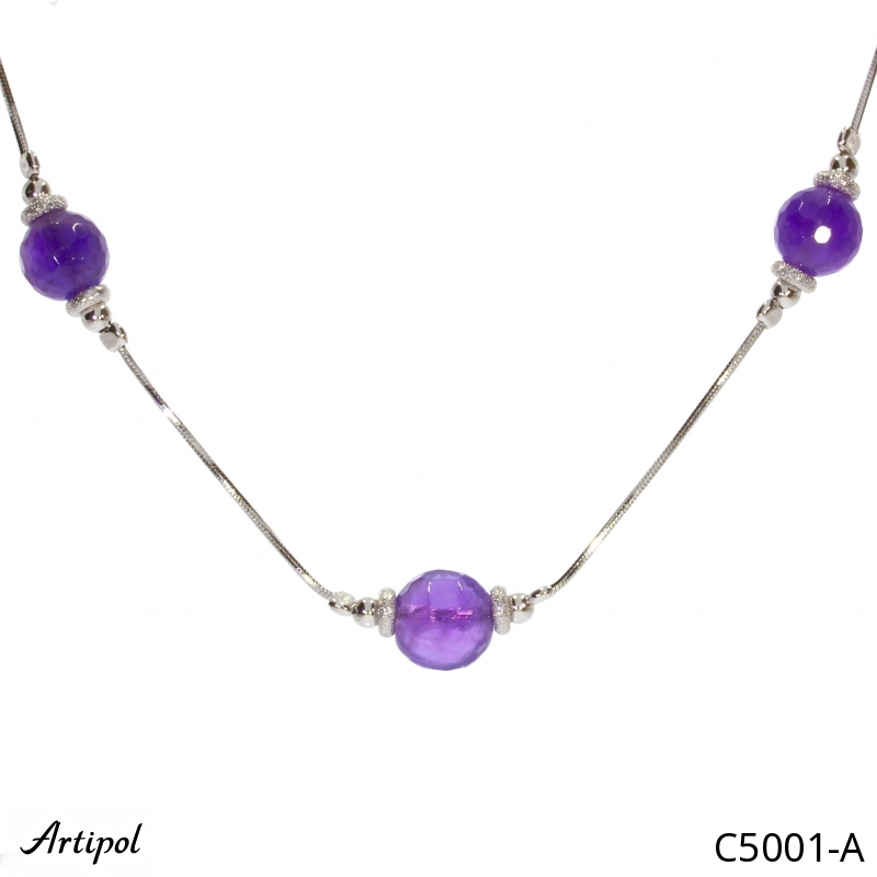 Necklace C5001-A with real Amethyst