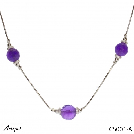 Halskette C5001-A mit echter Amethyst