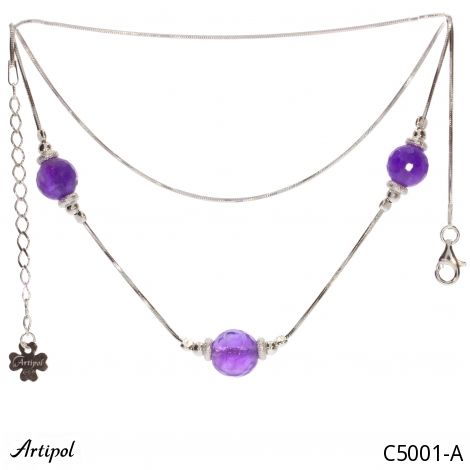 Halskette C5001-A mit echter Amethyst