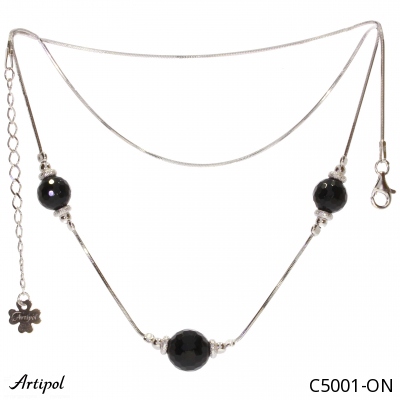 Necklace C5001-ON with real Black Onyx