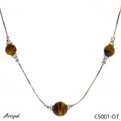 Necklace C5001-OT with real Tiger Eye