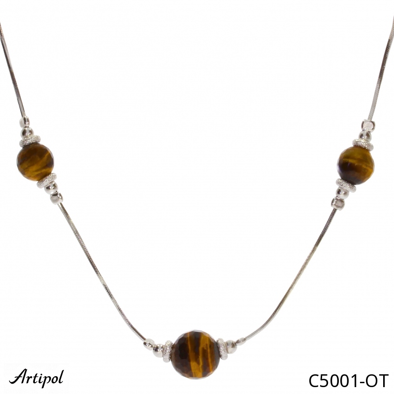 Collier C5001-OT en Oeil de tigre véritable