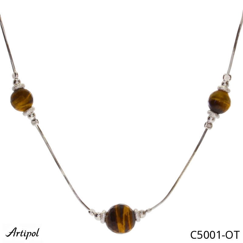 Necklace C5001-OT with real Tiger's eye