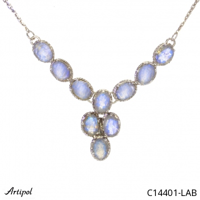 Necklace C14401-LAB with real Labradorite