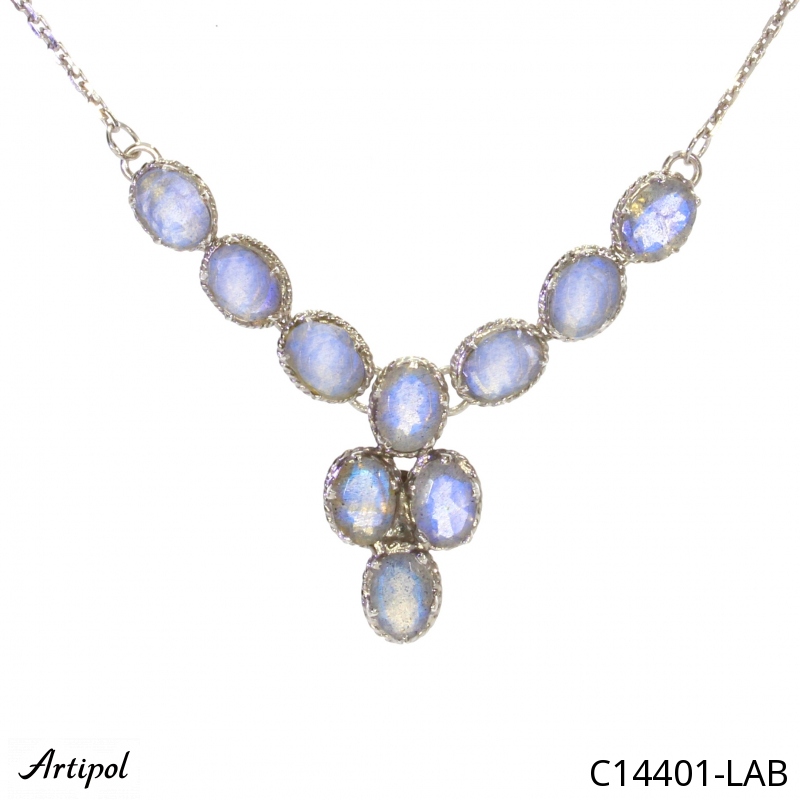Necklace C14401-LAB with real Labradorite