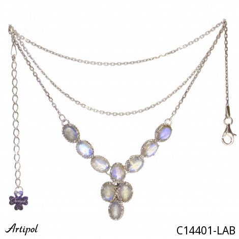 Necklace C14401-LAB with real Labradorite