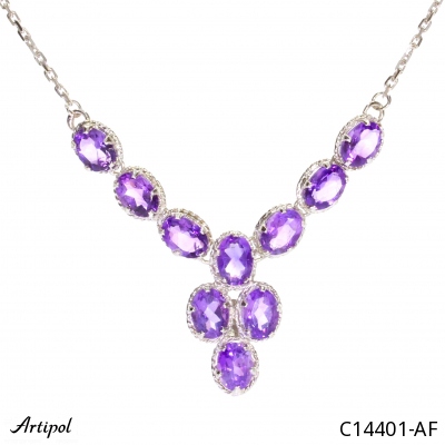 Necklace C14401-AF with real Amethyst