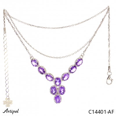 Necklace C14401-AF with real Amethyst
