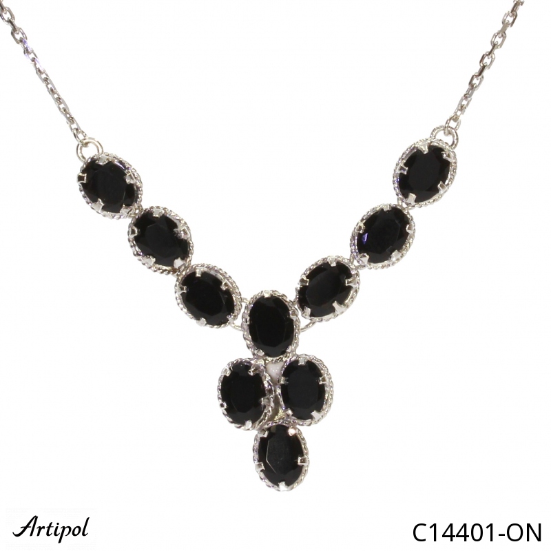 Collier C14401-ON en Onyx noir véritable