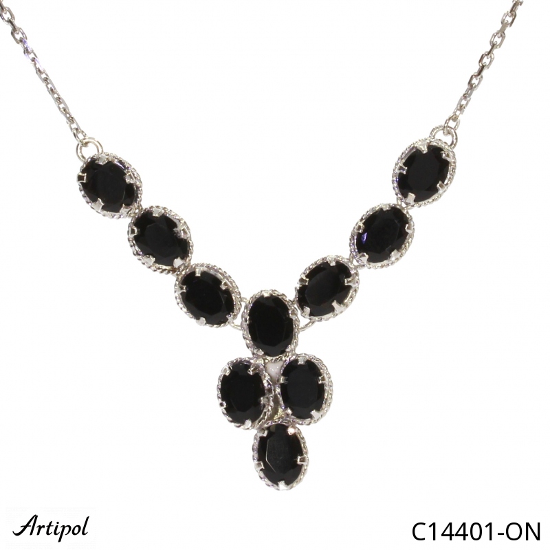 Necklace C14401-ON with real Black Onyx
