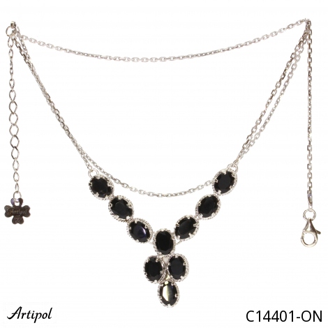 Halskette C14401-ON mit echter Schwarzem Onyx