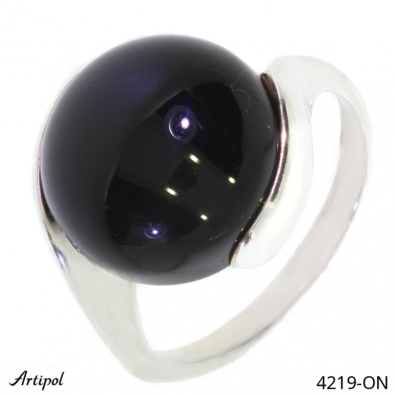 Ring 4219-ON mit echter Schwarzem Onyx