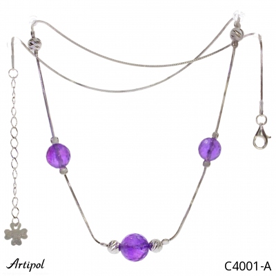 Necklace C4001-A with real Amethyst