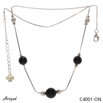 Necklace C4001-ON with real Black onyx