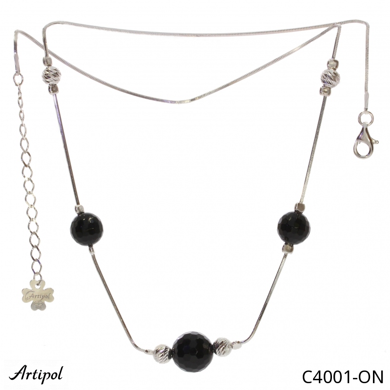 Necklace C4001-ON with real Black Onyx