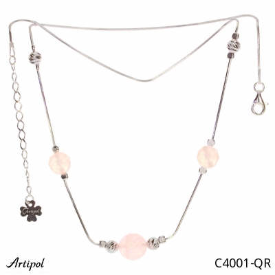 Collier C4001-QR en Quartz rose véritable