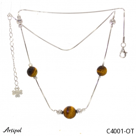 Collier C4001-OT en Oeil de tigre véritable