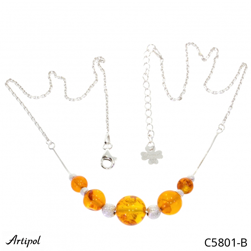 Necklace C5801-B with real Amber