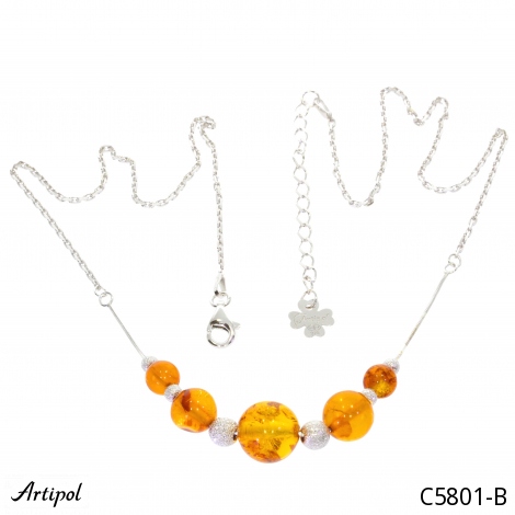 Necklace C5801-B with real Amber