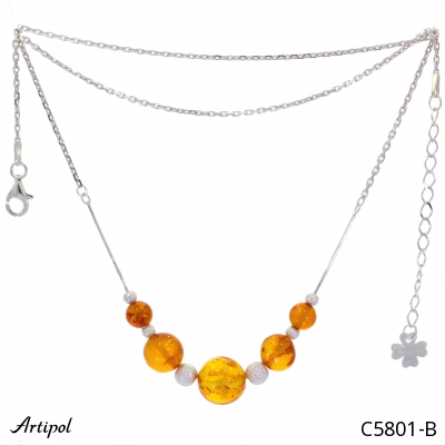 Necklace C5801-B with real Amber
