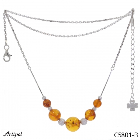 Collier C5801-B en Ambre véritable