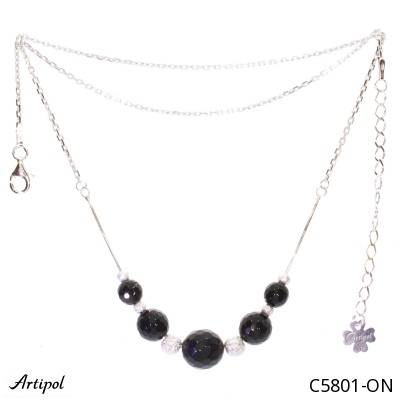 Necklace C5801-ON with real Black onyx