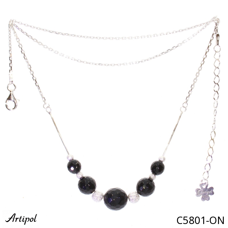 Necklace C5801-ON with real Black Onyx