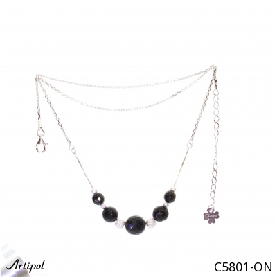 Necklace C5801-ON with real Black Onyx