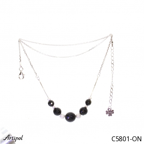 Necklace C5801-ON with real Black Onyx
