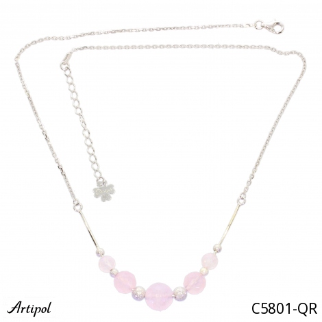 Necklace C5801-QR with real Rose Quartz
