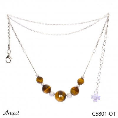 Necklace C5801-OT with real Tiger’s Eye