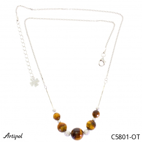 Necklace C5801-OT with real Tiger's eye