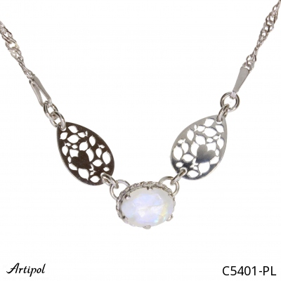 Necklace C5401-PL with real Moonstone