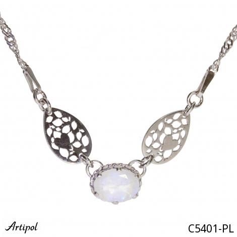 Necklace C5401-PL with real Moonstone