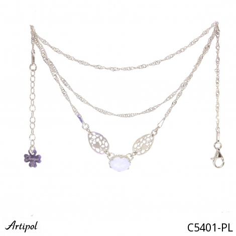 Necklace C5401-PL with real Moonstone