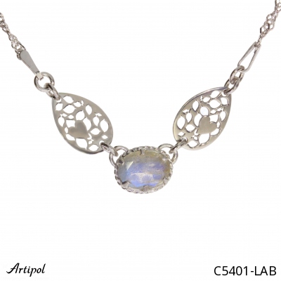 Necklace C5401-LAB with real Labradorite